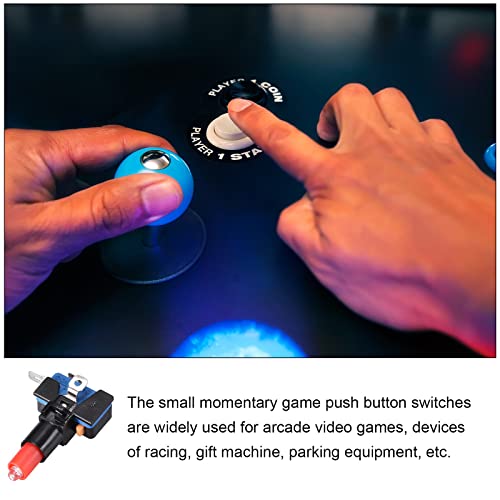 כפתורי לחץ על משחק לחצן משחק עגול מתגי נורית LED אדומה עם מתגי מיקרו [למשחק ארקייד] -33 ממ/12V/6 יח '